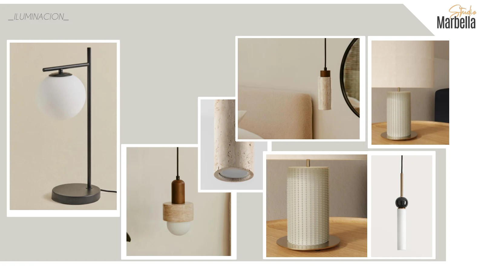 Second bedroom moodboard: Lighting