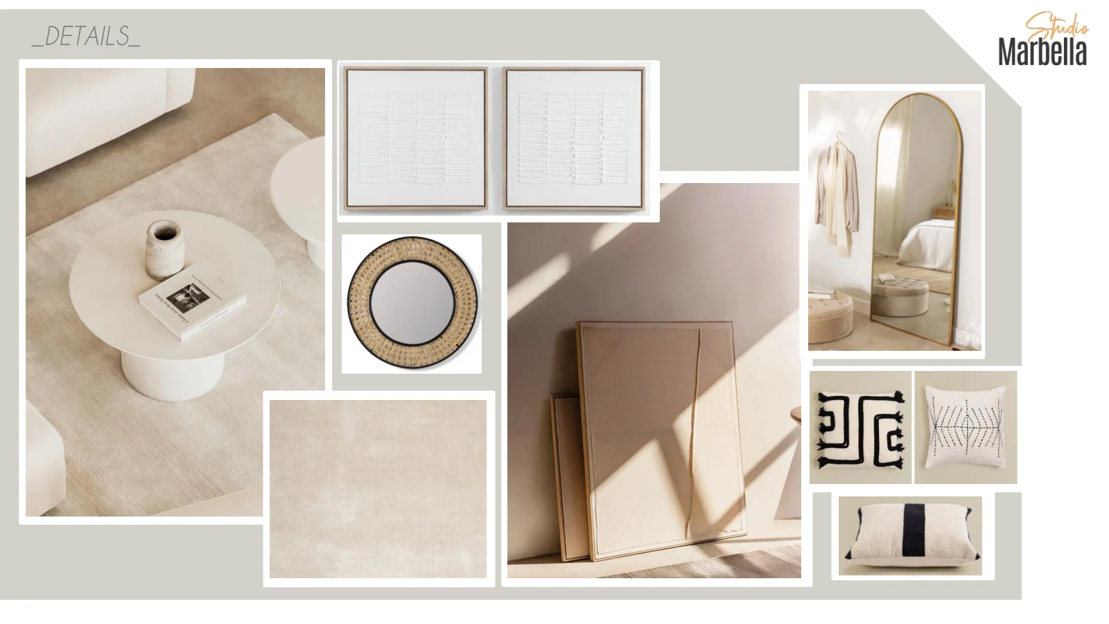 Second bedroom moodboard: Accessories and details