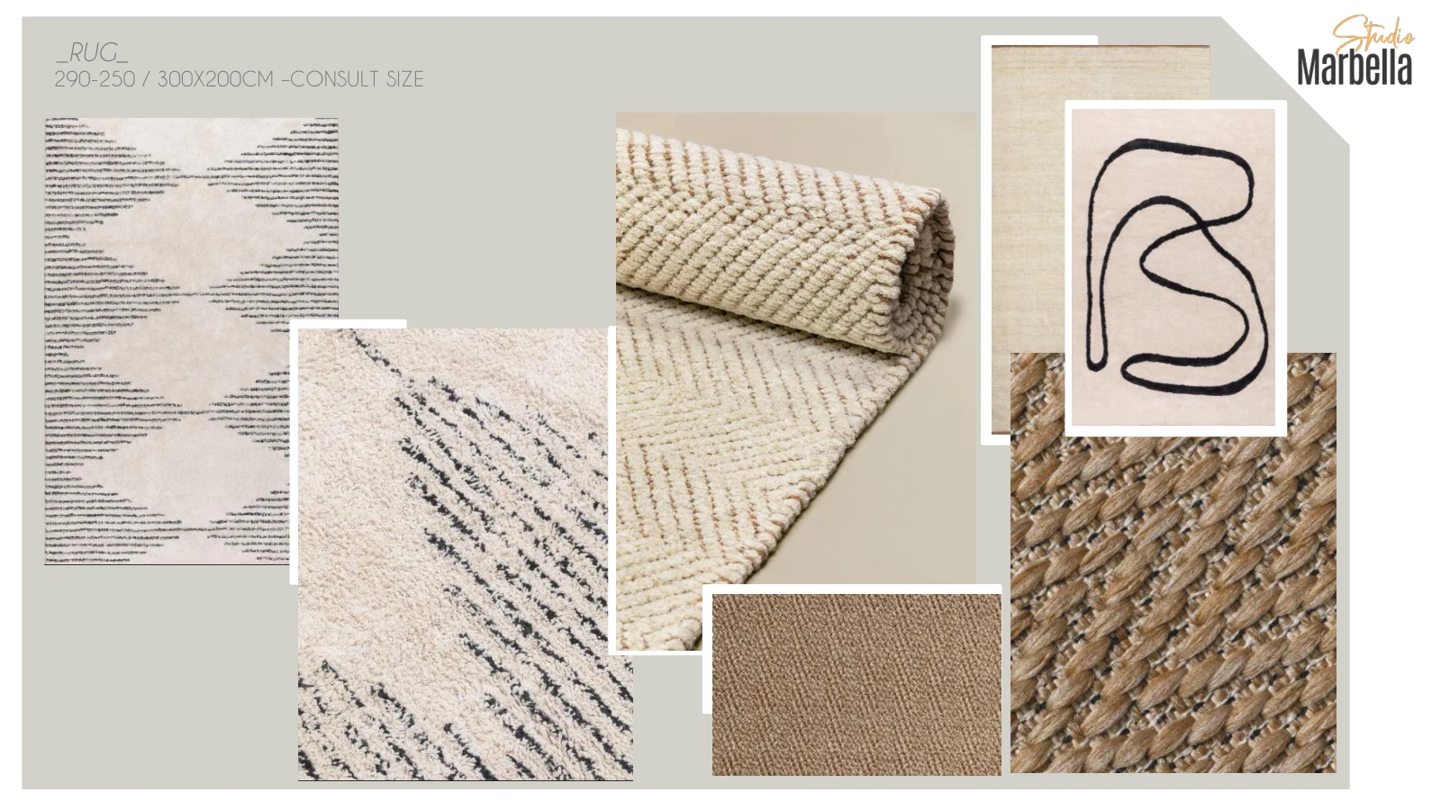 Living and dining room moodboard: Rugs