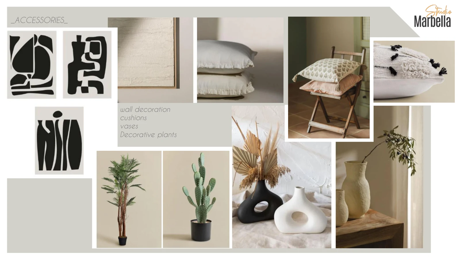 Living and dining room moodboard: Accessories