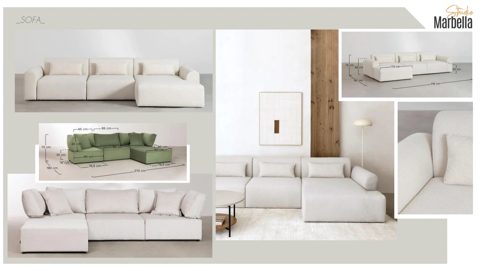 Living and dining room moodboard: Sofas